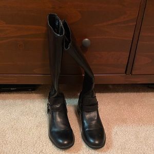 Life stride wide calf black buckle boots